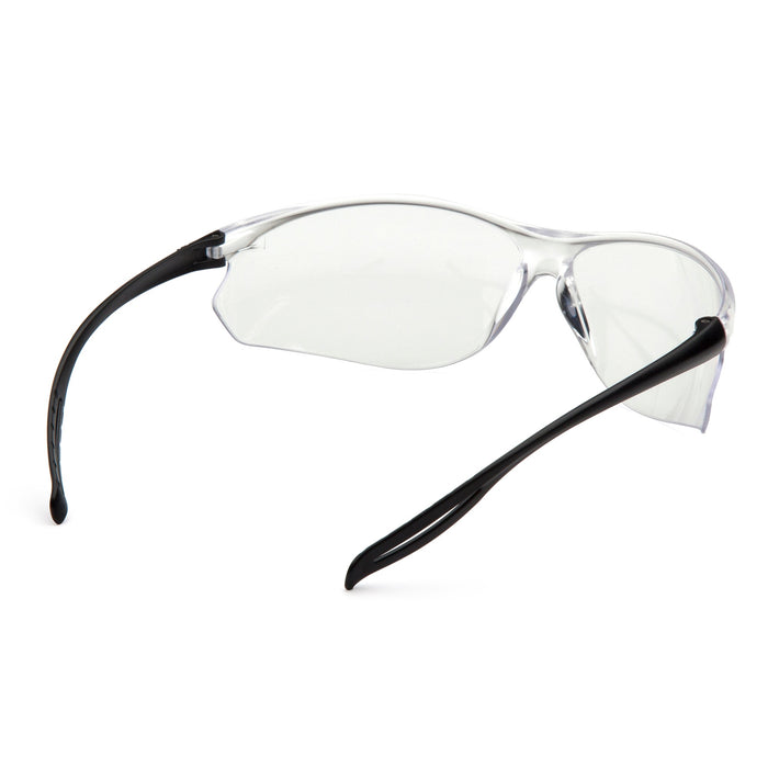 Pyramex Neshoba S9710ST, Clear H2X Anti-Fog Lens with Black Temples