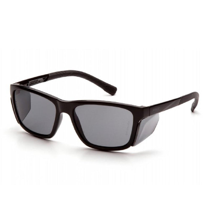 Pyramex Conaire Safety Glasses, Black Frame with Intergrated Side Shields