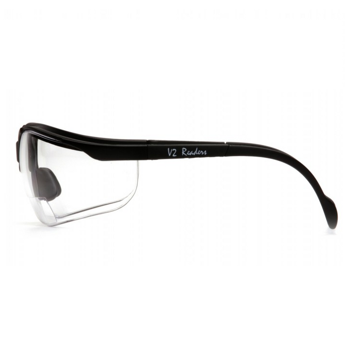 Pyramex Venture 2 Reader Safety Glasses, Clear Lens with RX Bifocal, Adjustable Temples, and Rubber Nosepiece