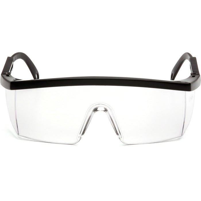 Pyramex Integra Safety Glasses, Clear Lens with Black Frame, SB410S, 1 Pair