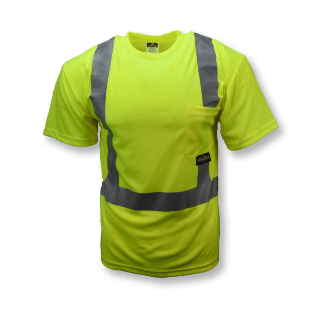 Radians ST11 Class 2 High Visibility Lime / Green Safety T-Shirt with Max-Dri Moisture Wicking Birdseye Mesh