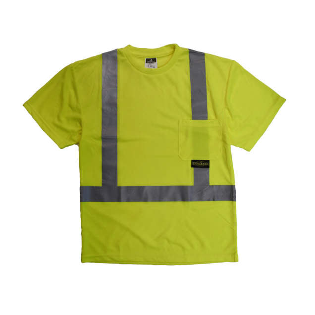 Radians ST11 Class 2 High Visibility Lime / Green Safety T-Shirt with Max-Dri Moisture Wicking Birdseye Mesh
