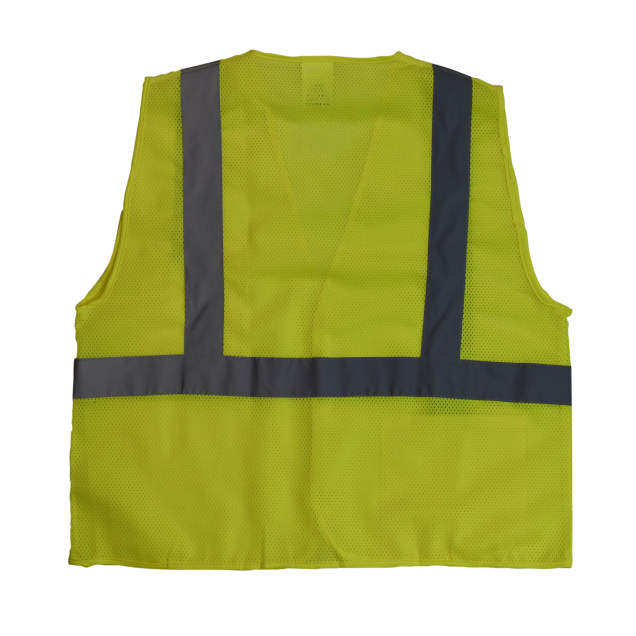 SV2 Economy Class 2 Mesh Safety Vest with Velcro Closure, Hi-Vis Lime