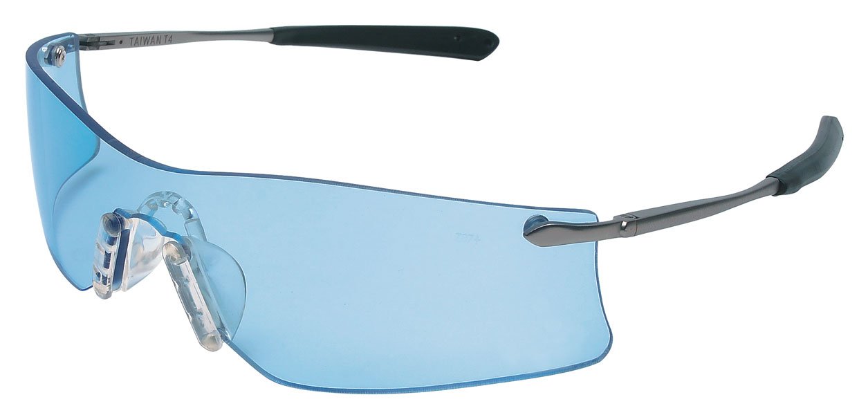 MCR Crews Rubicon Safety Glasses / Sunglasses, Metal Frame and Soft Gel Nosepiece, ANSI Z87.1