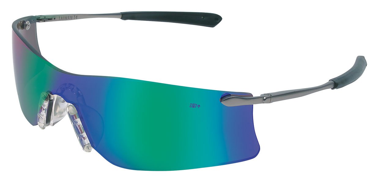 MCR Crews Rubicon Safety Glasses / Sunglasses, Metal Frame and Soft Gel Nosepiece, ANSI Z87.1