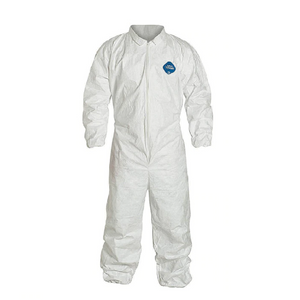 DuPont TY125S Dispoable Tyvek Coverall with Zipper Front, Elastic Wrists and Ankles