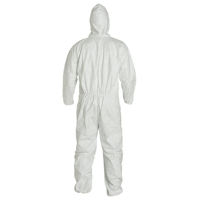 DuPont TY127S Dispoable Tyvek Coverall with Zipper Front, Elastic Wrists and Ankles with Attached Hood