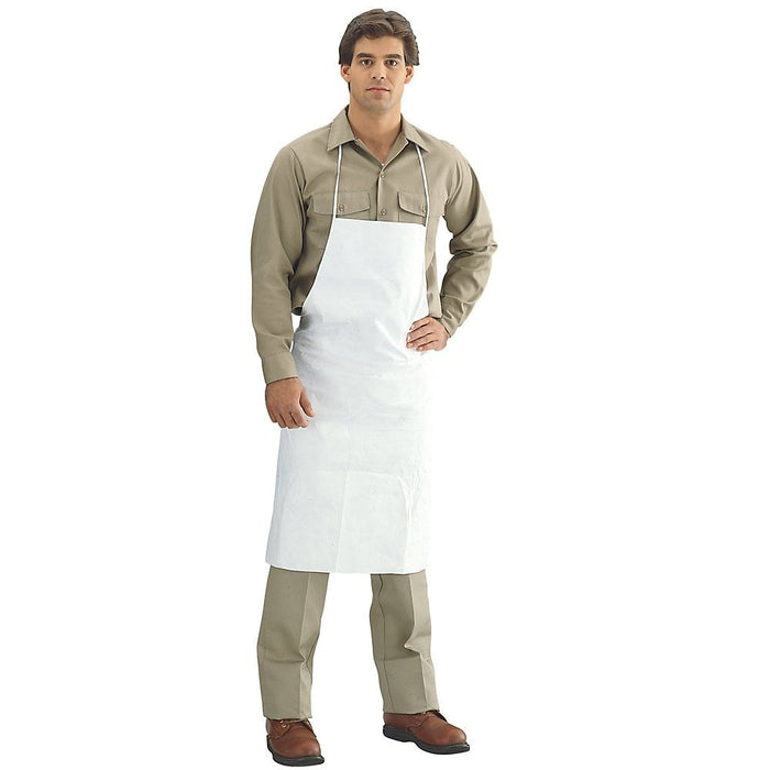 DuPont TY273B Bib Apron, 28" x 36" Neck Loop & Waist Ties, Bound Seams, White (Case of 100)