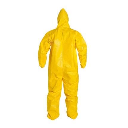 DuPont QC127S Tychem Coverall, Standard Fit Hood, Elastic Wrists and Ankles, Serged Seams, Yellow