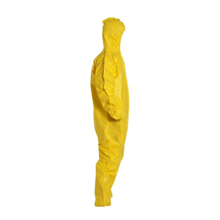 DuPont QC127S Tychem Coverall, Standard Fit Hood, Elastic Wrists and Ankles, Serged Seams, Yellow