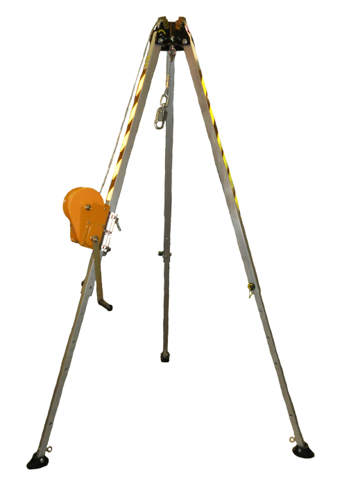Tripod 3 Way Confined Space System 65' (Includes: Aluminum Tripod, 3-Way Recovery System, Material Winch and Tripod Carry Bag )