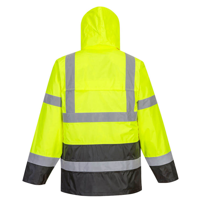 Portwest UH443 - Hi-Vis Classic Contrast Rain Jacket, Yellow/Black