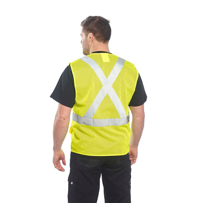 Portwest US370 Atlanta Hi-Vis ANSI Class 2 Mesh Safety Vest with 2" Reflective Tape and 6 Pockets