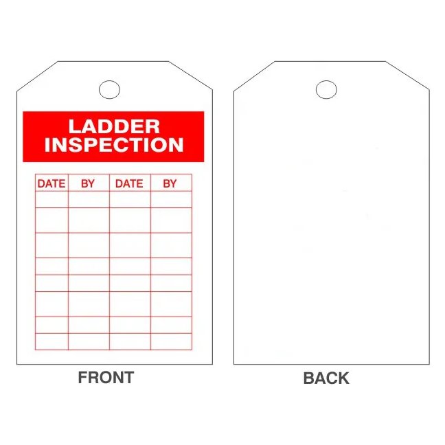 "Ladder Inspection" 6"x3" Vinyl Inspection Tag, Pack of 25