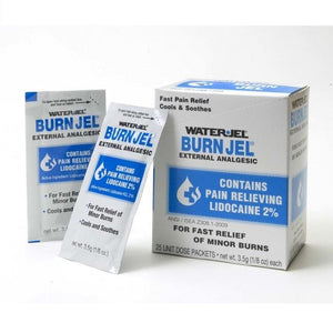Water Jel, Burn Jel External Analgesic for Fast Relief of Minor Burns, 3.5g Packets (25 per Box)