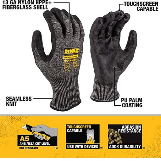 Dewalt DPG860 A5 Cut Resistant Touchscreen Glove, 1 Pair - BHP Safety Products