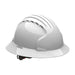 Evolution Deluxe 6161 Vented, Full Brim Hard Hat with HDPE Shell, 6-Point Polyester Suspension and Wheel Ratchet Adjustment, White - BHP Safety Products