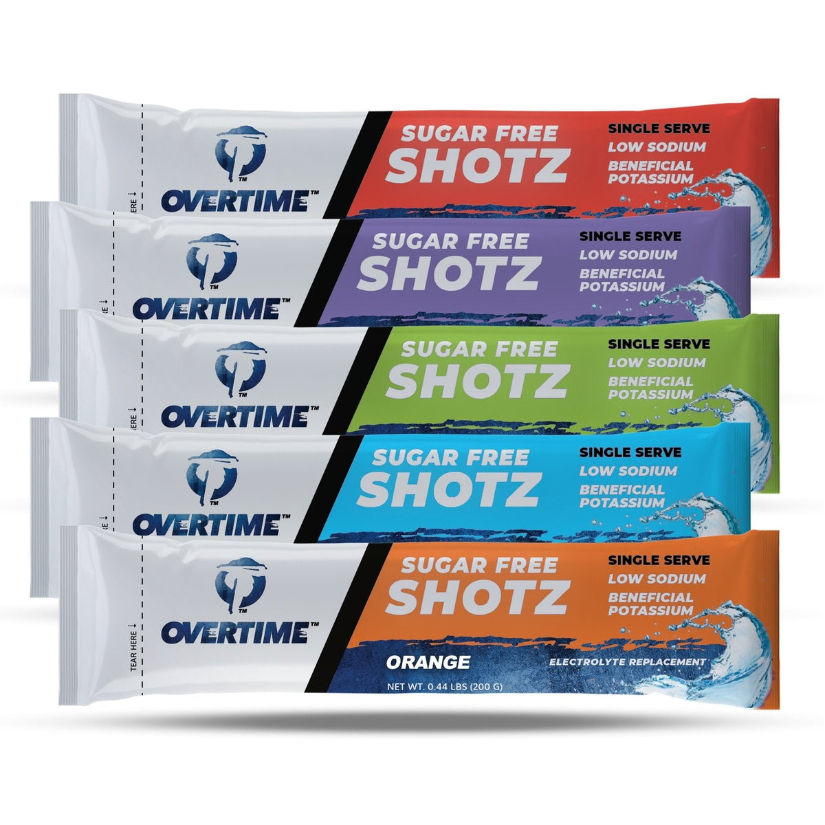 Over dose セット Overtime Electrolyte Drink Mix, Single Serve Shotz, Zero Calories