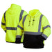 Pyramex RSSH3210 Type R Class 3 Black Bottom Pullover Safety Sweatshirt/Hoodie - Yellow/Lime - BHP Safety Products