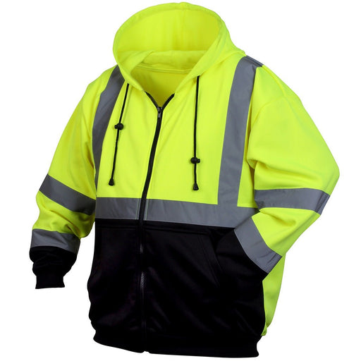 Pyramex RSZH3210 Type R Class 3 Black Bottom Full-Zip Safety Sweatshirt/Hoodie - Yellow/Lime - BHP Safety Products