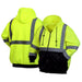 Pyramex RSZH3210 Type R Class 3 Black Bottom Full-Zip Safety Sweatshirt/Hoodie - Yellow/Lime - BHP Safety Products