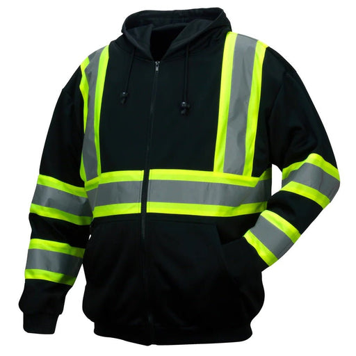 Pyramex RSZH3411 Type 0 Class 1 Enhanced Visibility Full-Zip Safety Sweatshirt/Hoodie - Black - BHP Safety Products