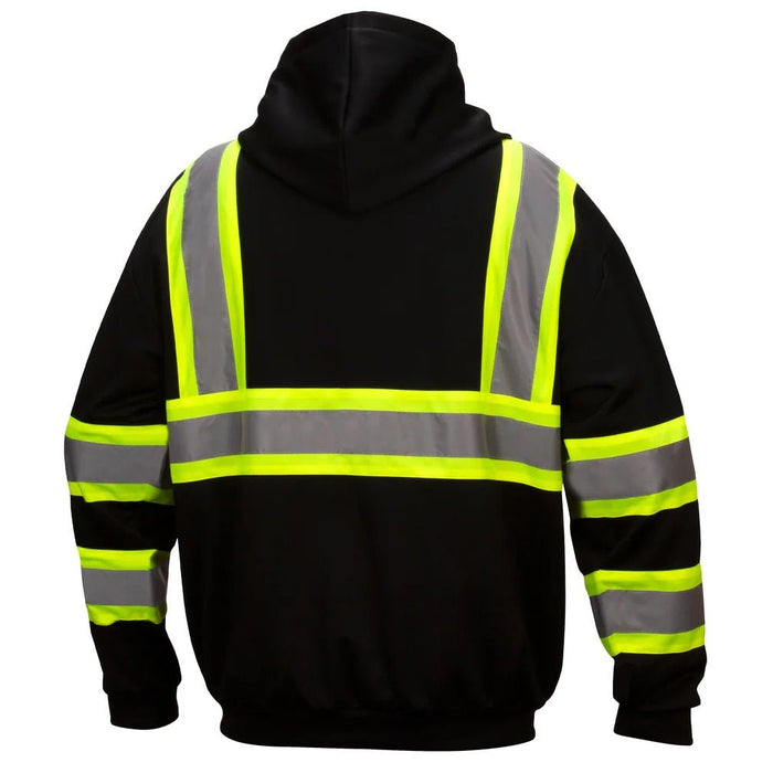 Pyramex RSZH3411 Type 0 Class 1 Enhanced Visibility Full-Zip Safety Sweatshirt/Hoodie - Black - BHP Safety Products