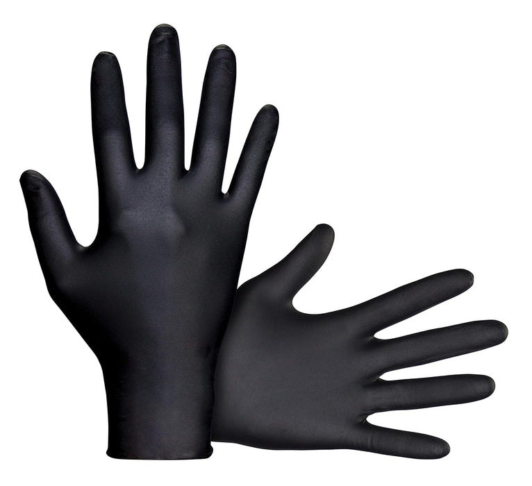 RAVEN Nitrile Exam Grade Disposable Gloves, Black, 7 mil, 100 Gloves per Box - BHP Safety Products